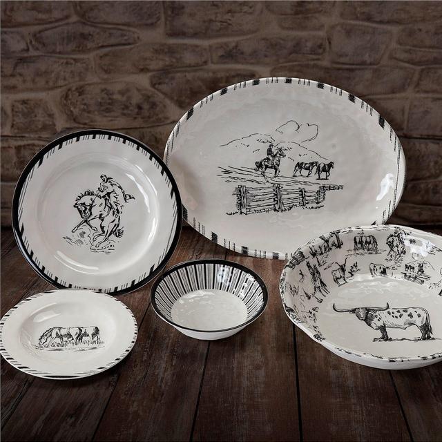 HiEnd AccentsPaseo Road by HiEnd Accents Ranch Life Collection Melamine 14-Piece Dinnerware Set