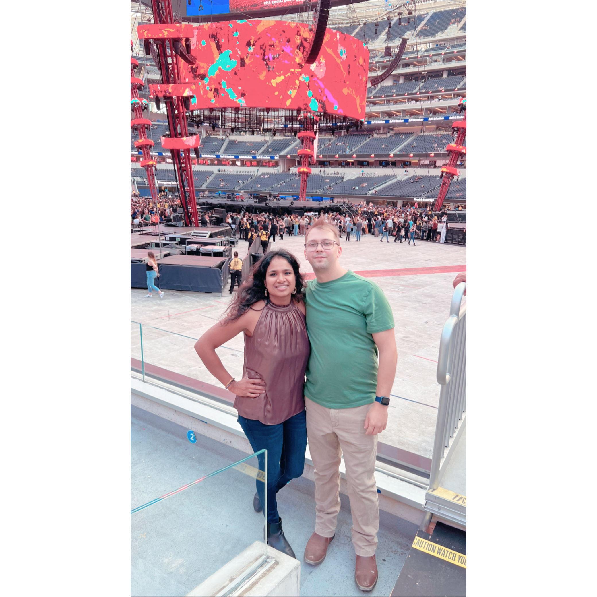 Ed Sheeran live for our first concert together — made extra special by Ambika’s brother who set it all up!🎤💑✨