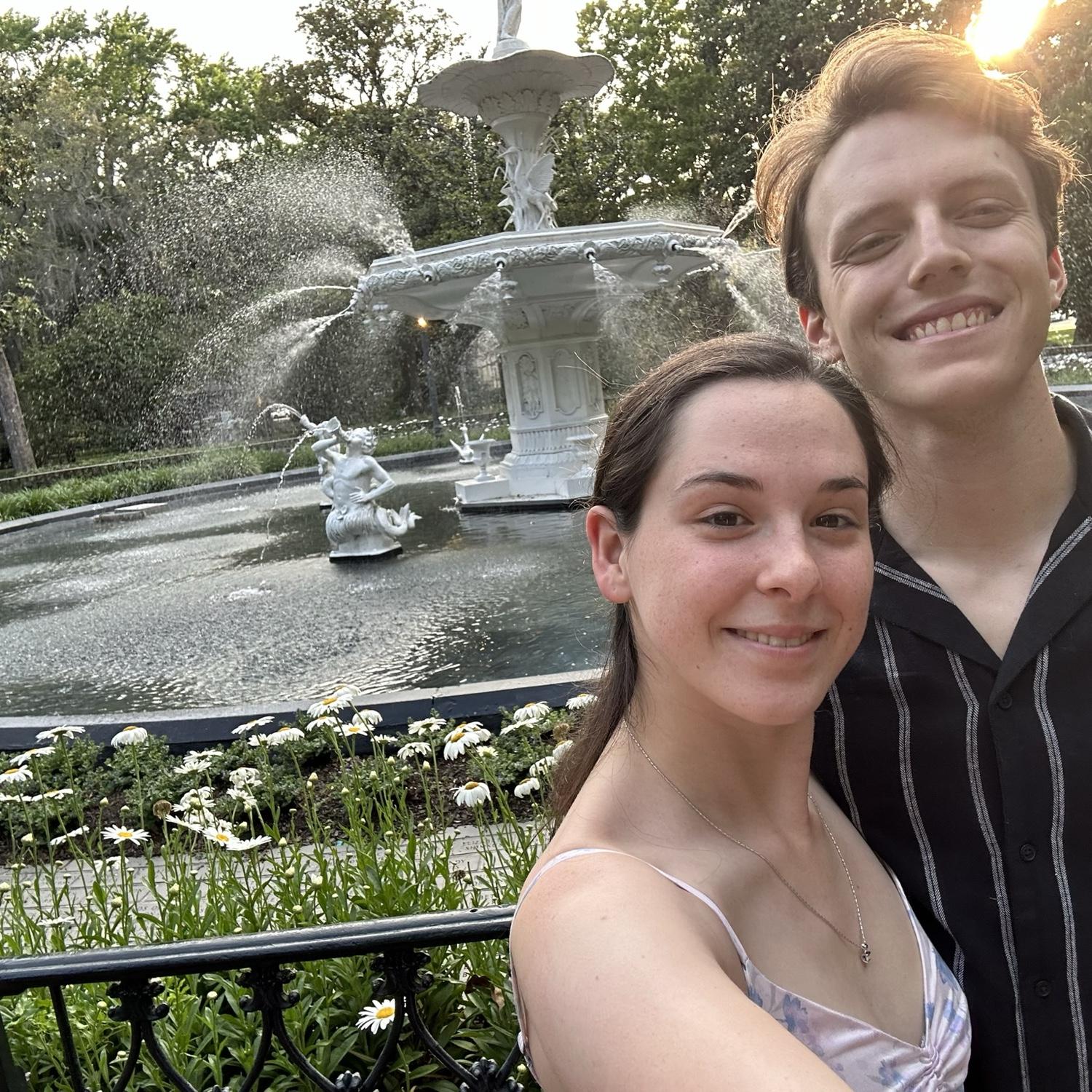 Forsyth fountain in Savannah GA- Where we met.