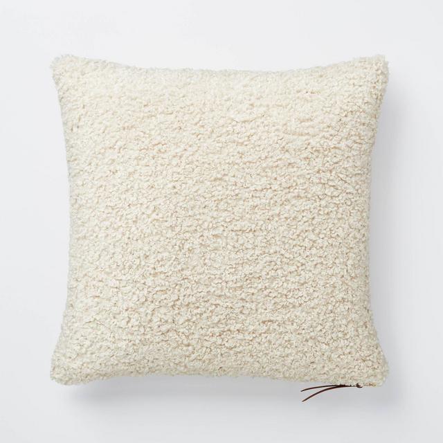 Boucle Square Pillow with Exposed Zipper Cream - Threshold™ designed with Studio McGee