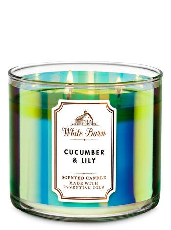 White Barn Cucumber & Lily 3-Wick Candle