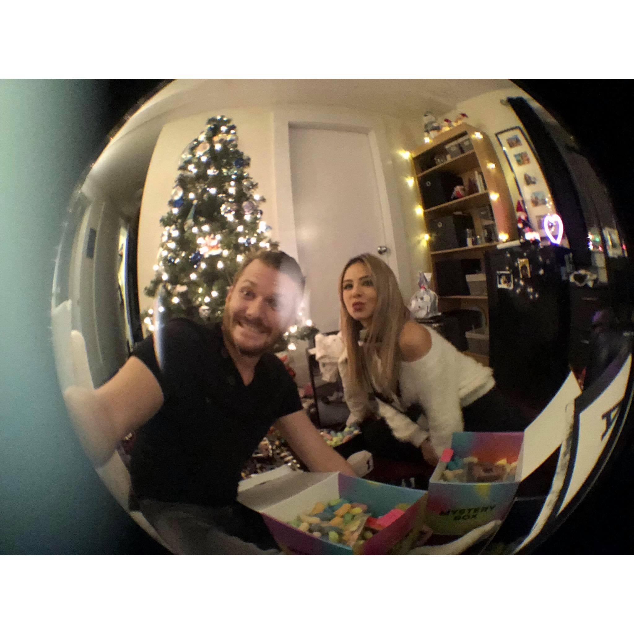Christmas together as sharing an apartment with 3 other people in Somerville! :)
