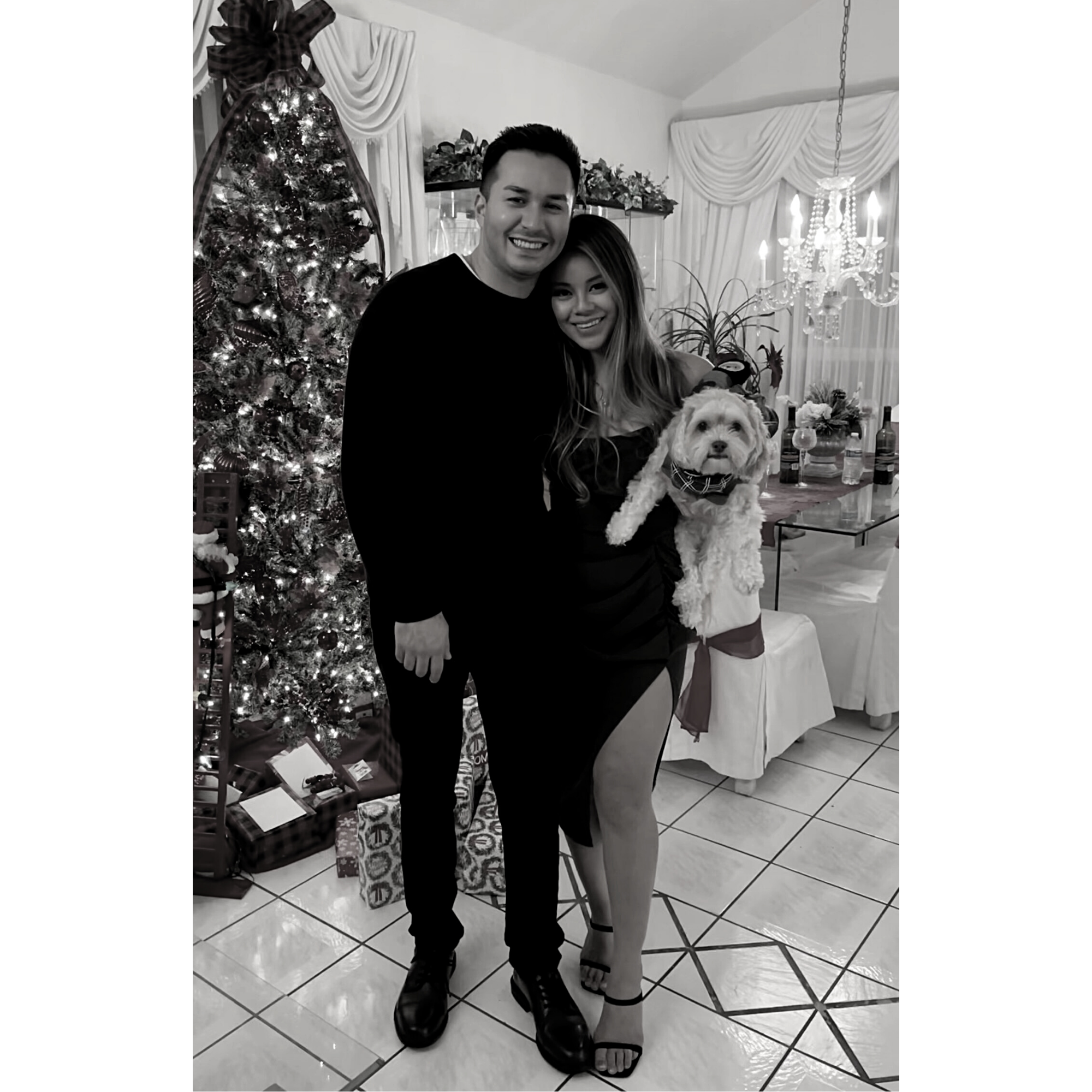 first family christmas picture with maverick