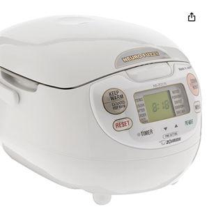 Zojirushi NS-ZCC10 5-1/2-Cup Neuro Fuzzy Rice Cooker and Warmer, Premium White