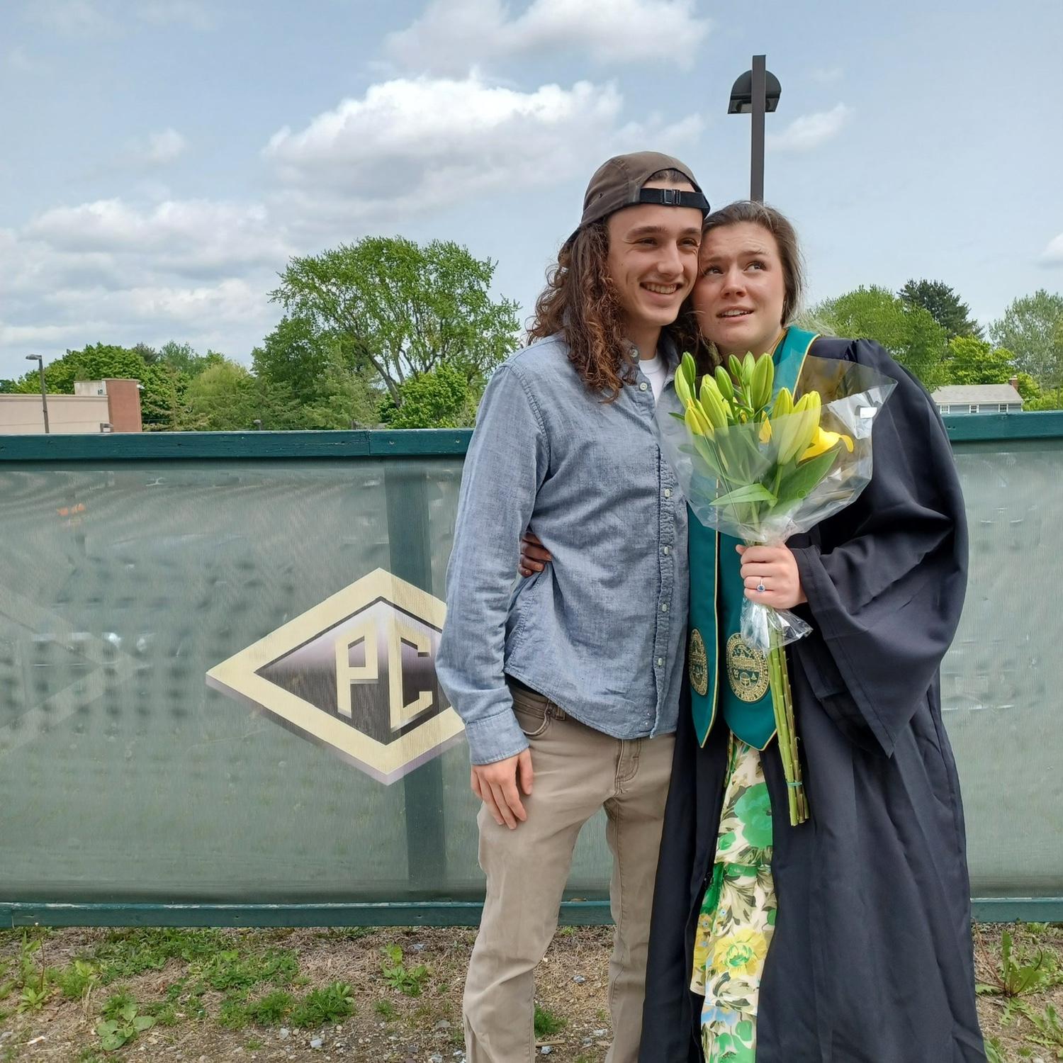 When we graduated from UVM! (a confetti canon went off right as the photo was taken)