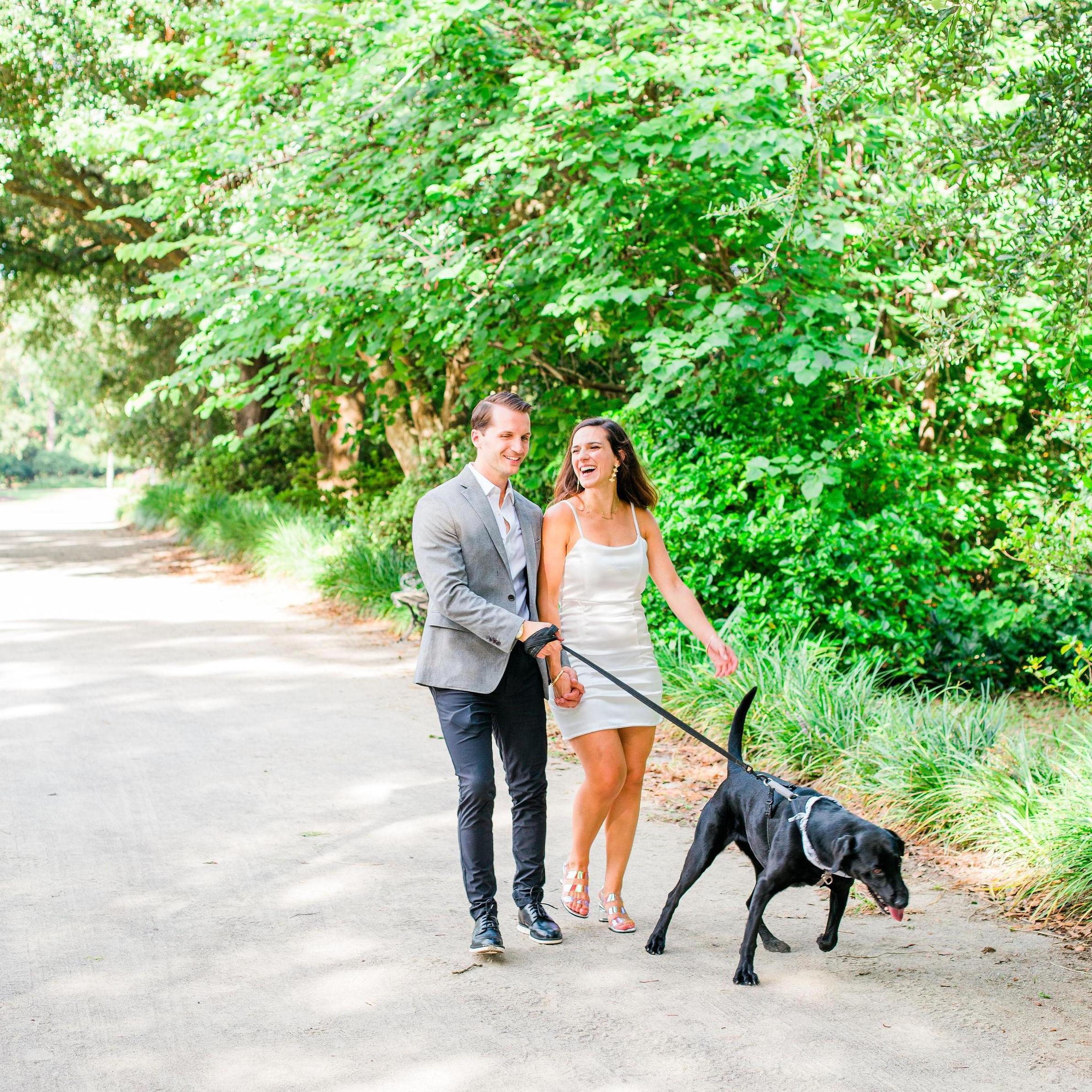 Engagement photos at Hampton Park in downtown Charleston