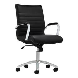 Realspace® Modern Comfort Winsley Bonded Leather Mid-Back Manager's Chair, Black/Silver Item # 388262