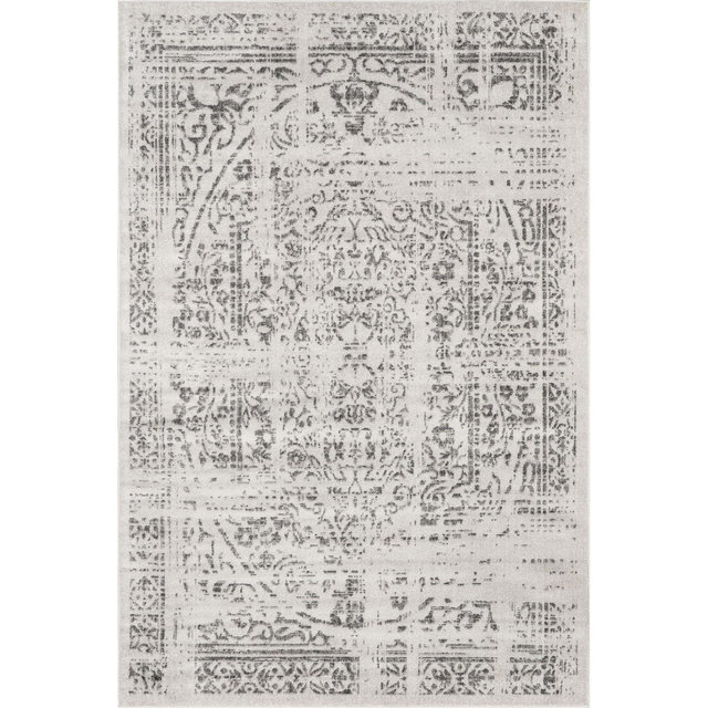 Nuloom Arlena Medallion 9x12 Indoor Area Rug for Living Room Bedroom Dining Room Kitchen, Grey/Ivory