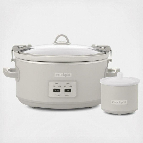 Crock-Pot - Crockpot 7 qt. Programmable Slow Cooker with Locking Lid and Little Dipper - Mushroom