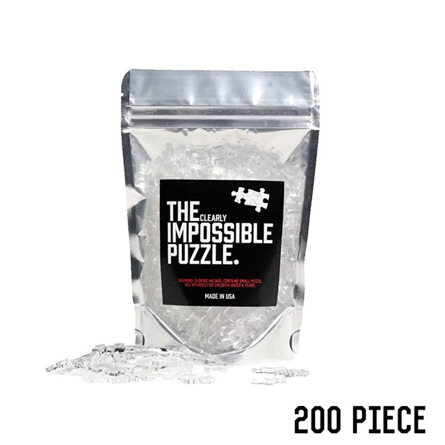 The Clearly Impossible Puzzle 200 Piece! - Medium - Very Difficult and Fun! - Clear Acrylic
