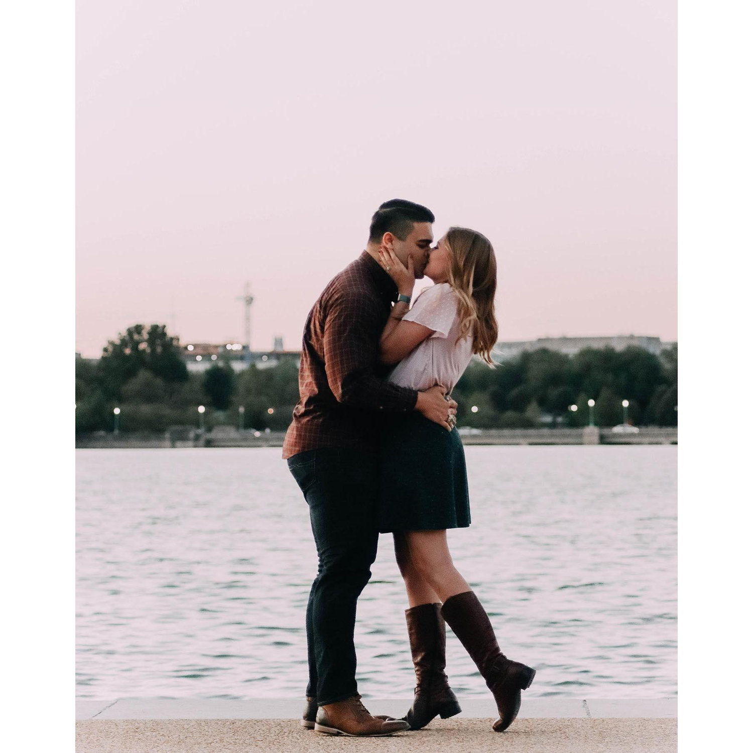 A kiss to seal the engagement!