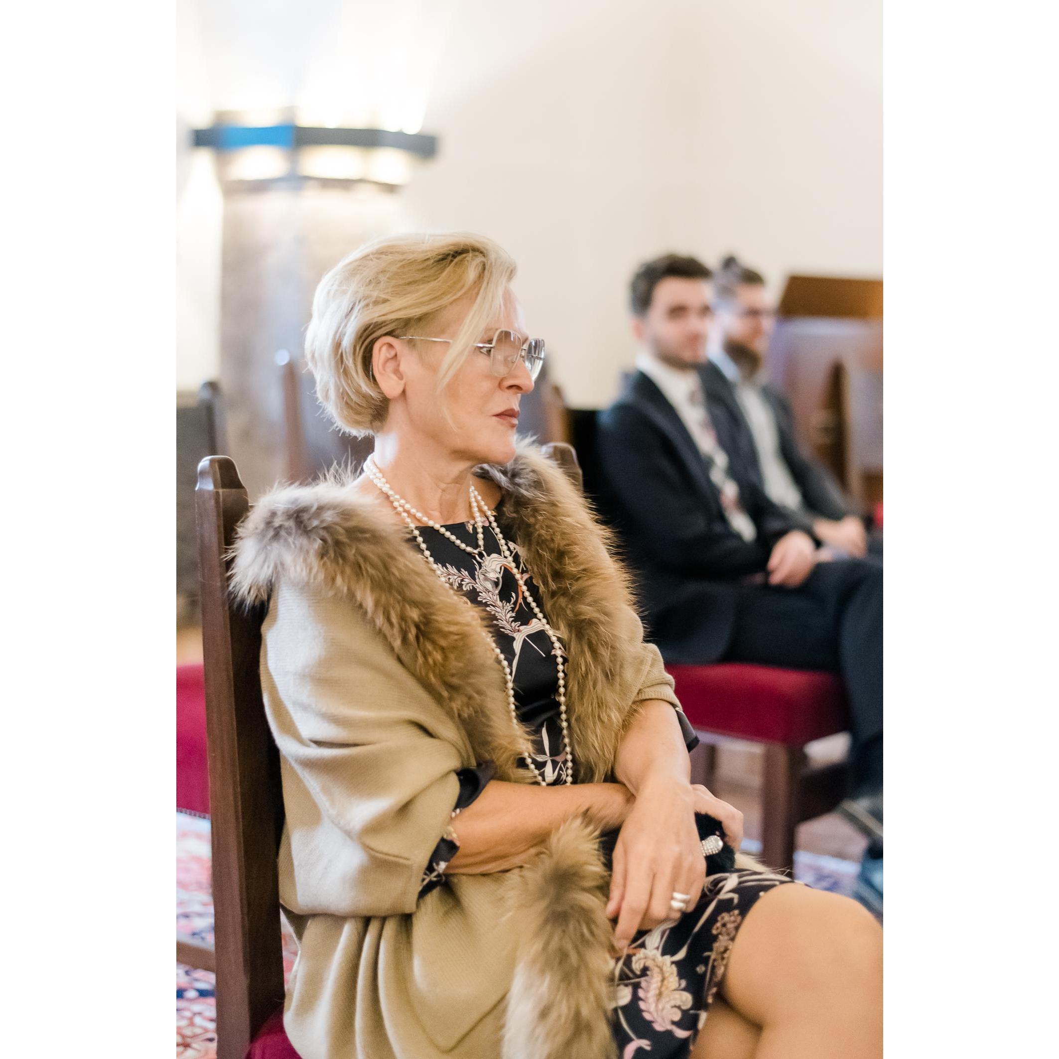 Mother of the groom, Trude Kiss.