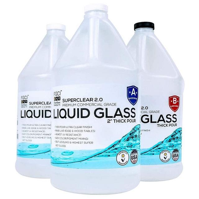 Deep Pour Epoxy Resin Kit Crystal Clear Liquid Glass 2-4 inch 3 GL, Self Leveling Epoxy Kit, Clear Epoxy Resin Wood Filler, Clear Pourable Casting Epoxy Resin, River Table Epoxy Resin 2:1