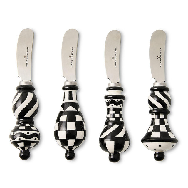 MacKenzie-Childs Courtly Check Party Spreaders, Set of 4
