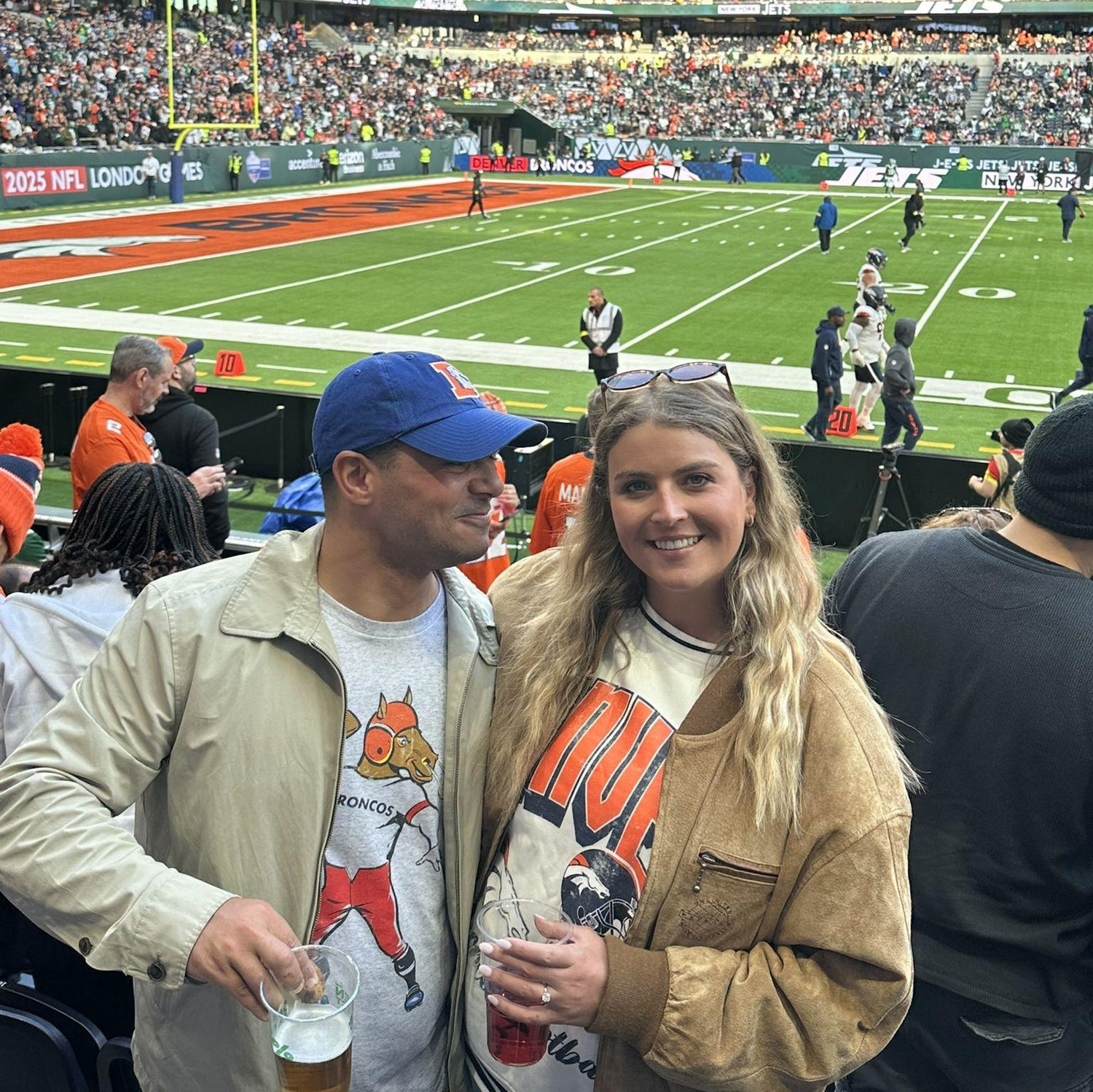 Ronnie immediately bringing me to a Broncos game after popping the question
