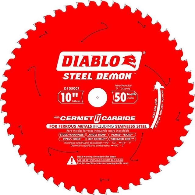 Diablo Steel Demon 10 in. x 50-Tooth Cermet II Metals and Stainless Steel Circular Saw Blade