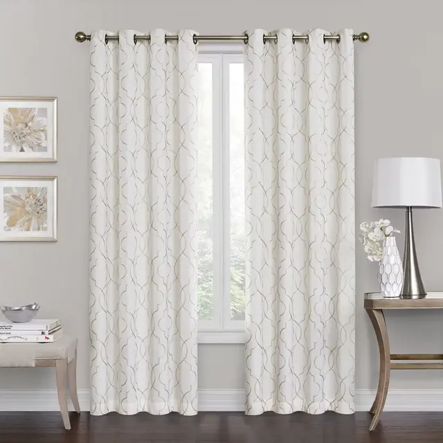 Brent Grommet 84-Inch 100% Blackout Window Curtain Panel in Ivory