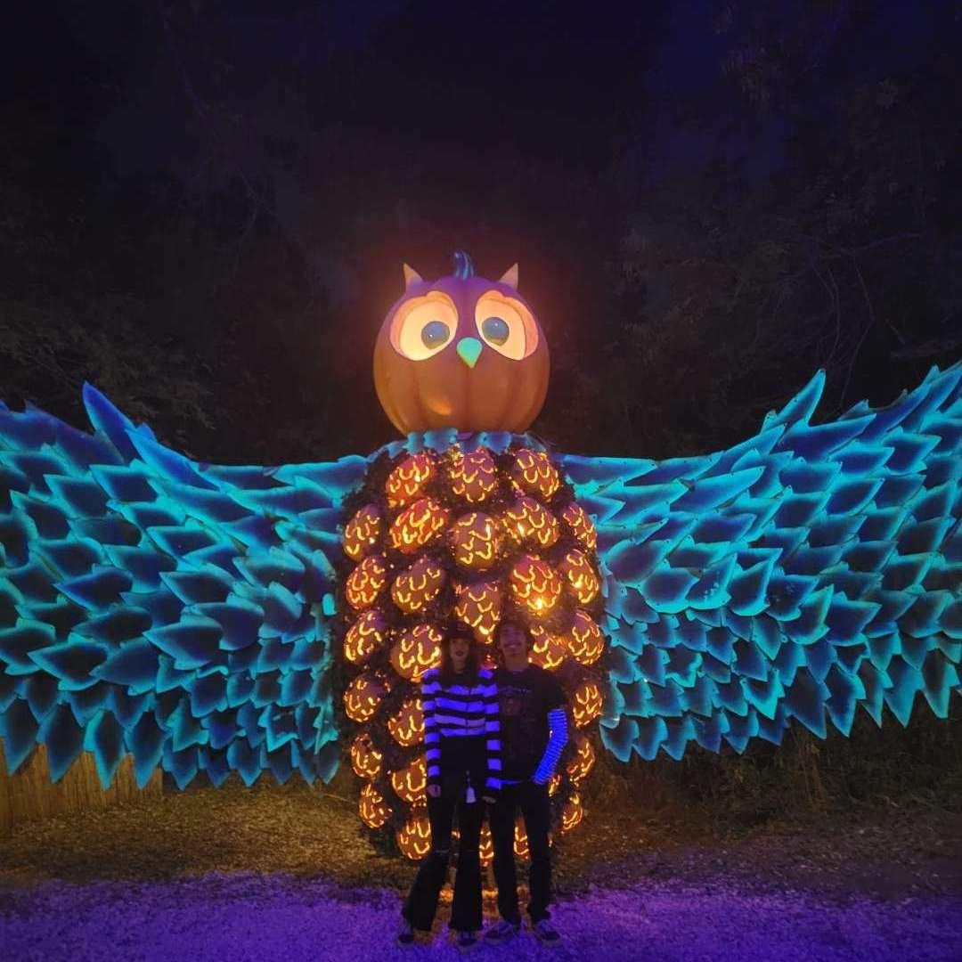 We went to a pumpkin patch where all the art was made out of pumpkins. Nick also got to take a photo with someone dressed up as Freddy from Five Nights at Freddy’s.