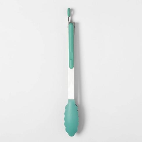 13.78" Stainless Steel Kitchen Tongs Green - Room Essentials™