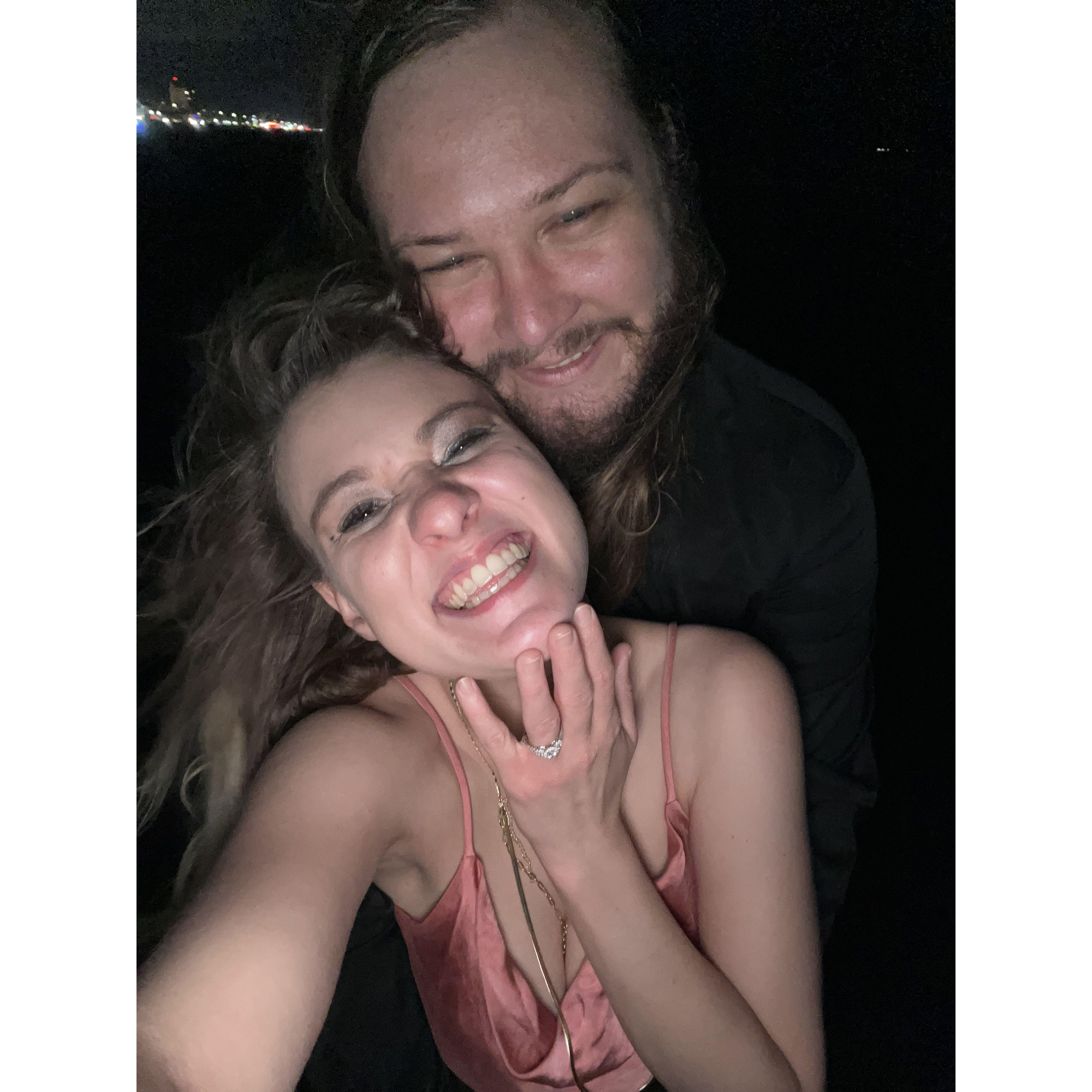 When we got engaged on Galveston Beach!!