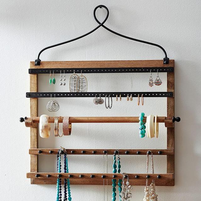 Pine & Iron Wall-Mounted Jewelry Hanger