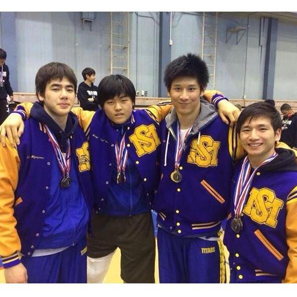 Kaimi, Yong, Jeffrey, Kentaro: From the Far East Tournament. We won the first place for the individual championship and won the second-place for the dual tournament as a team. (2014, Yokota Air Base)