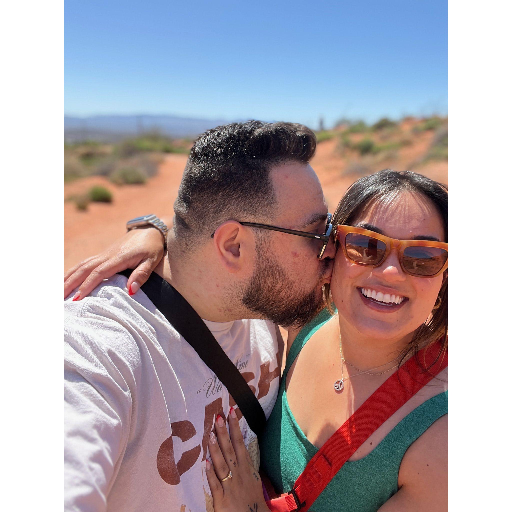 Our first time going on a mini-hike on a trip to St. George
