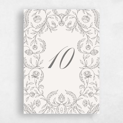 Grey Wedding Table Number - Loxley