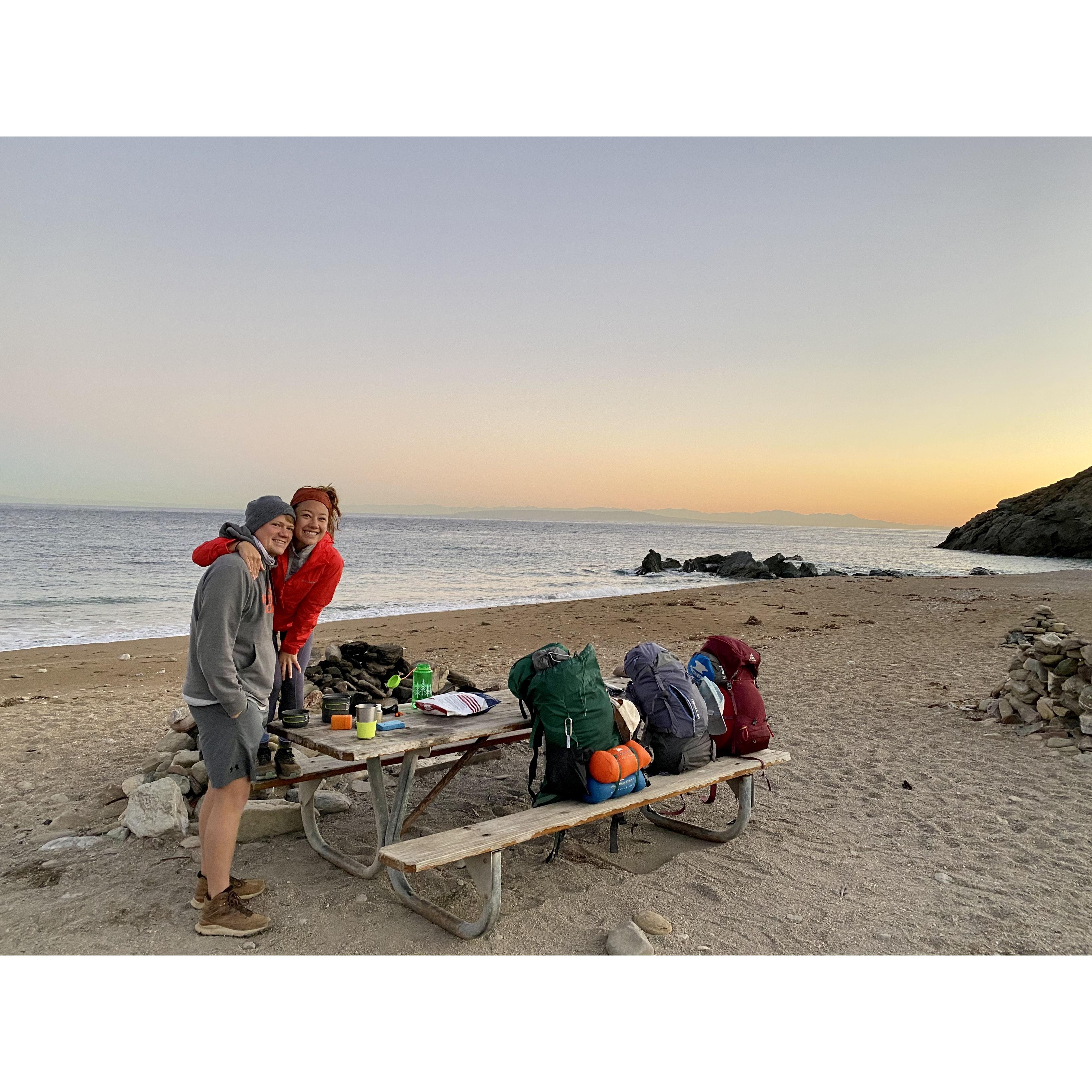 Backpacking trip on Catalina Island, Californina