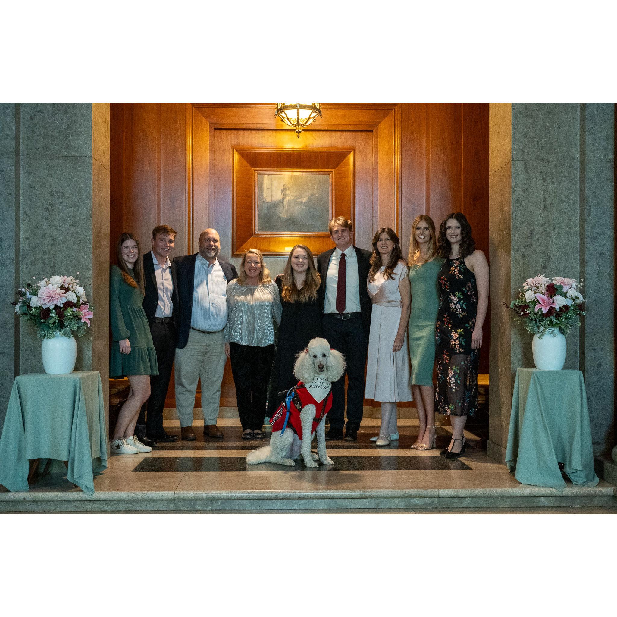 Family photos at our engagement spot