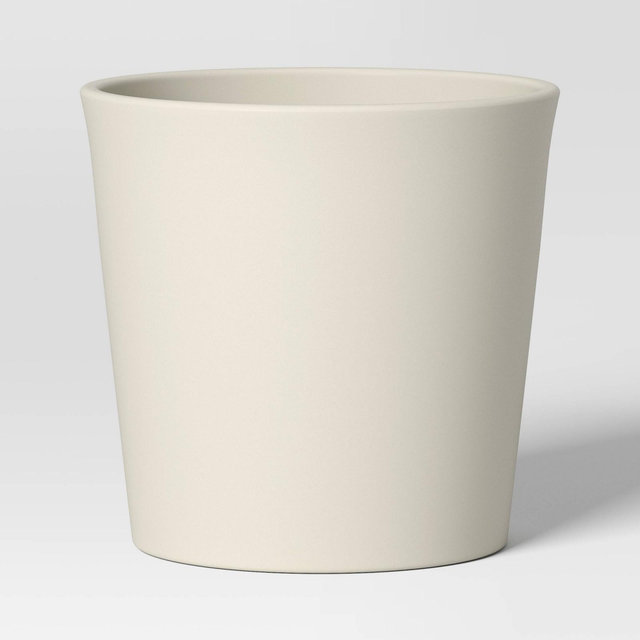 Aesthetic Plastic Indoor Outdoor Planter Pot Sour Cream 12.7"x12.7" - Threshold™