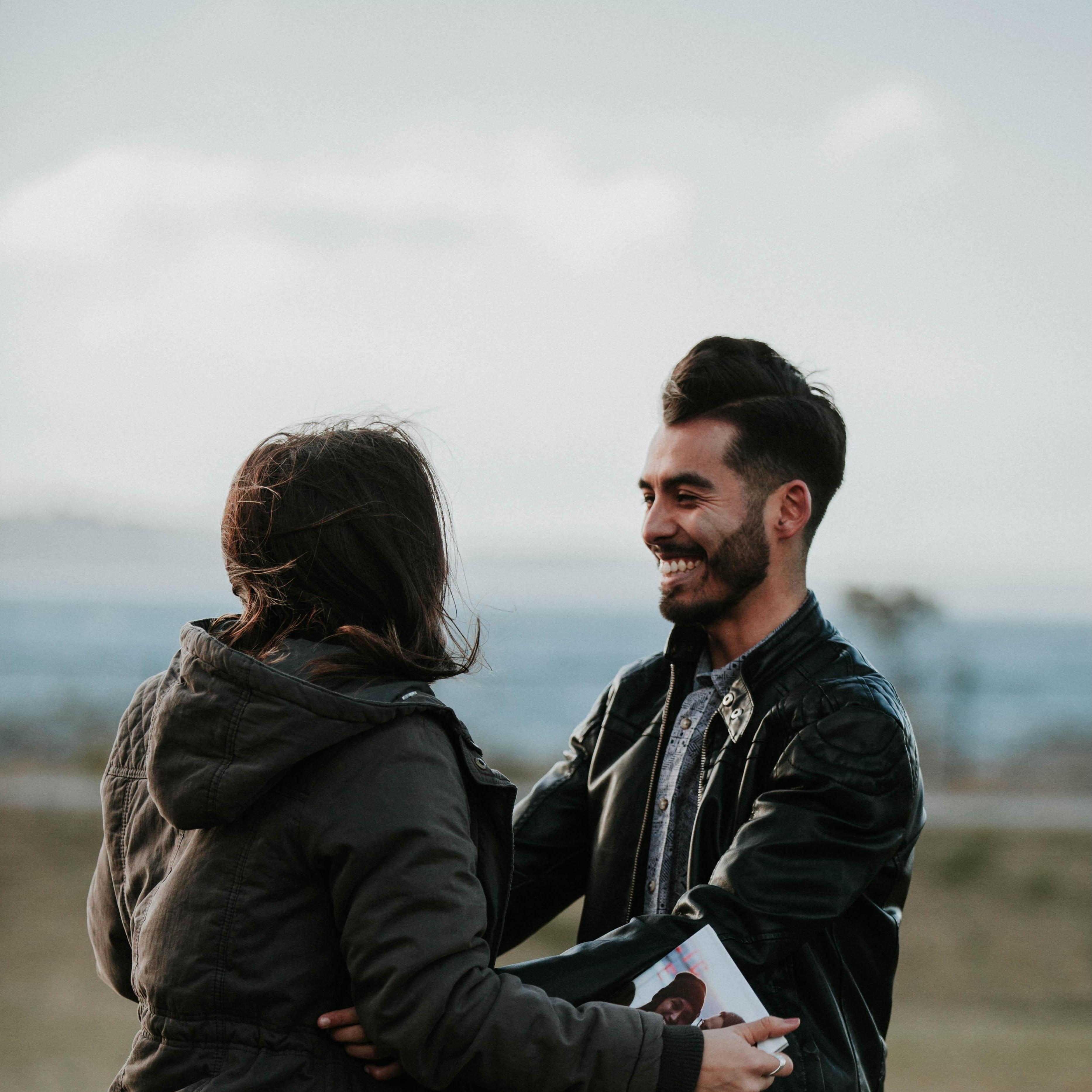 It was windy that day. Look at our hair!