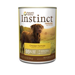 Nature's Variety Instinct Grain Free Chicken Formula Natural Wet Canned Dog Food by, 13.2 oz. Cans (Case of 12)
