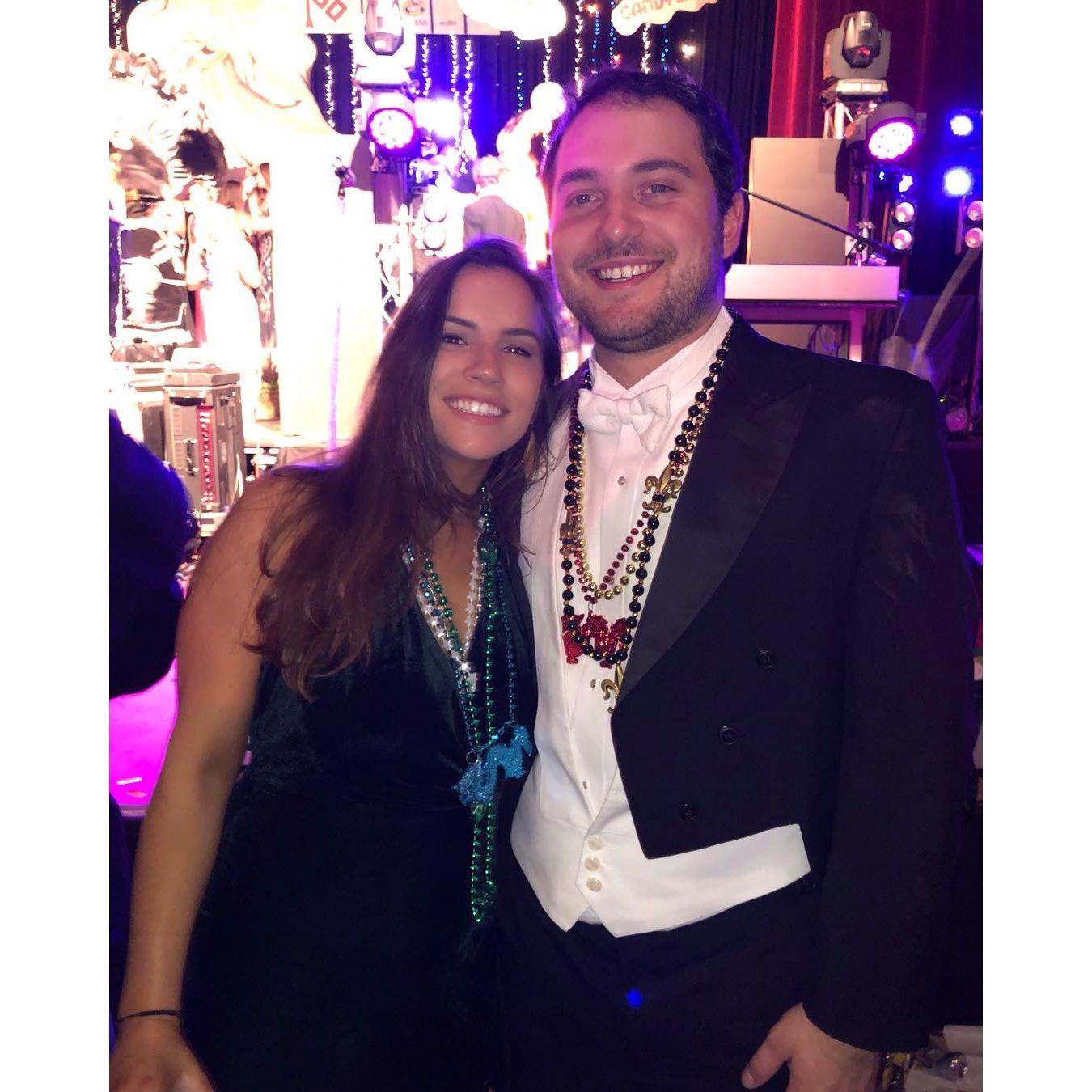 One of our first Mardi Gras balls together back in 2019!