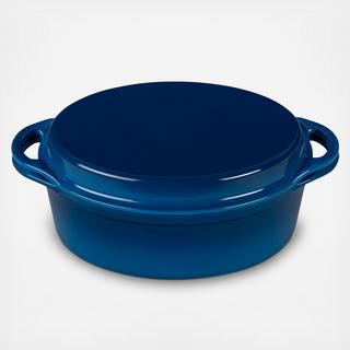 Oval Dutch Oven with Reversible Grill Pan Lid