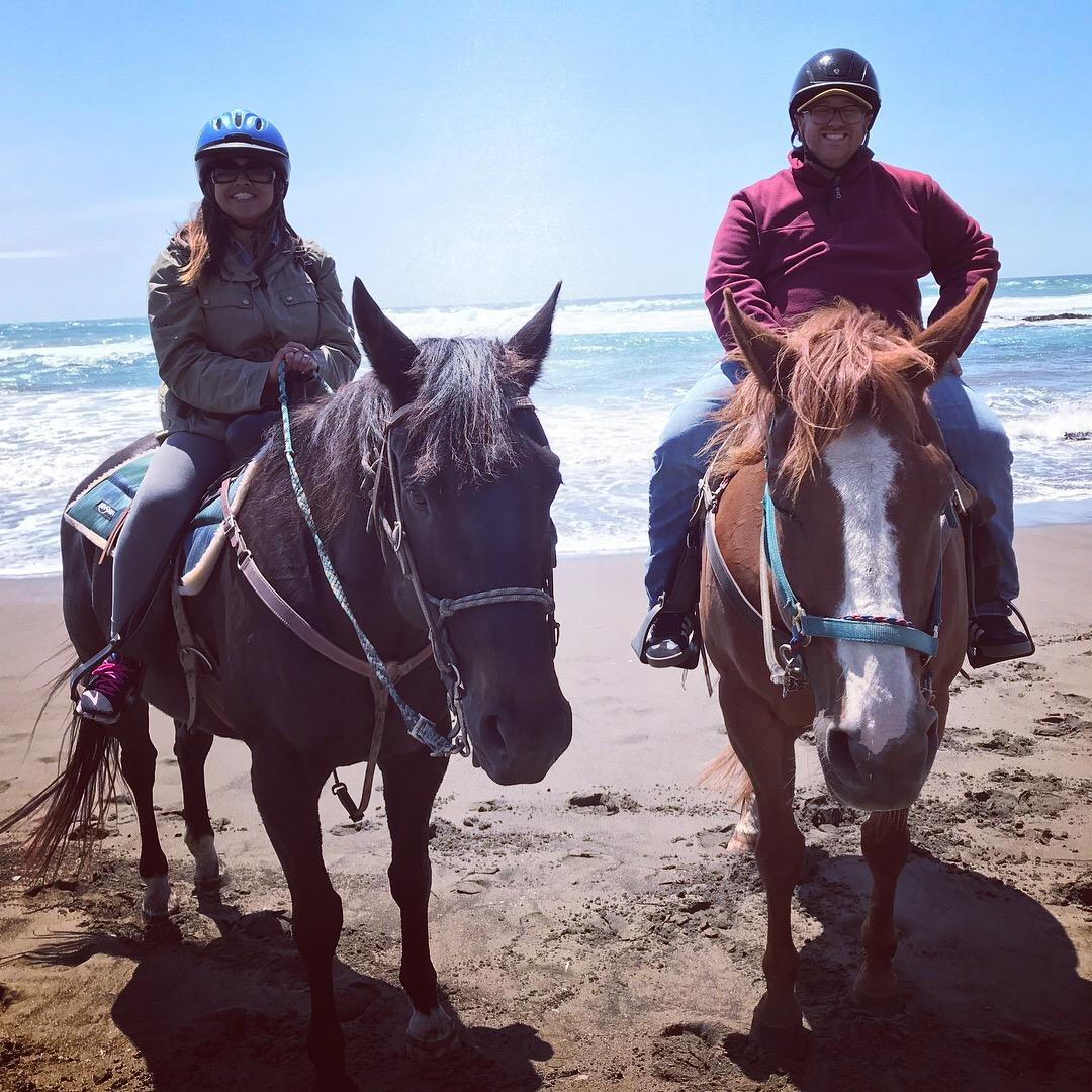 Horseback riding in Monetary along the coast.