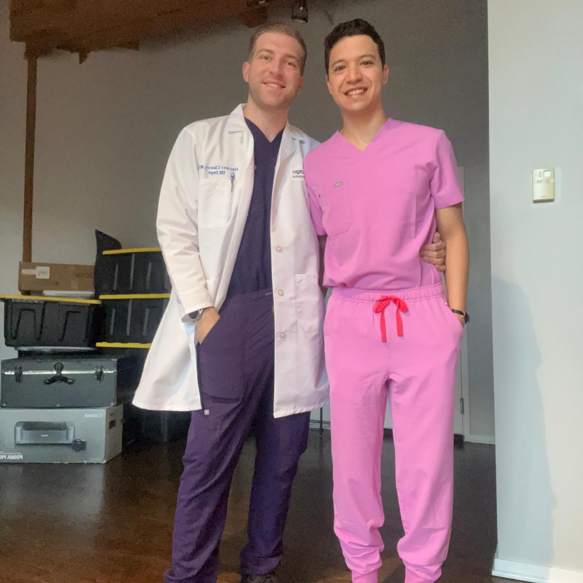 Garrett's first day in residency and my first day as a PGY2.