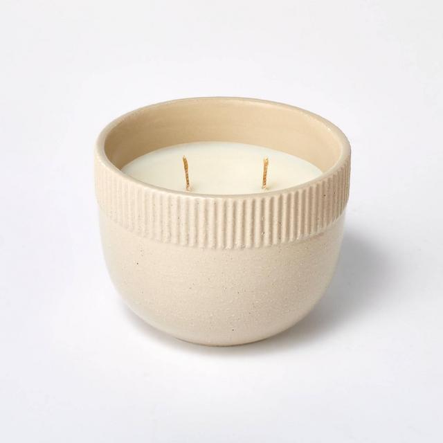 10oz Small Ceramic Clove and Black Currant Candle Tan - Threshold™ designed with Studio McGee