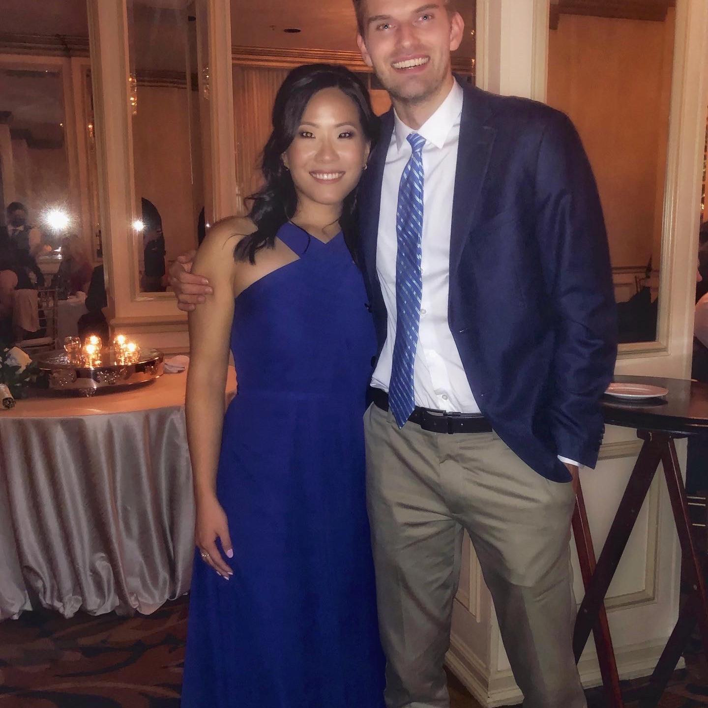 First wedding together celebrating Matt and Caroline Kelly.