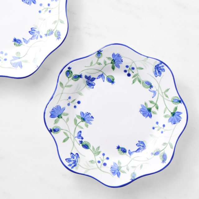 AERIN x Williams Sonoma Garden Bouquet Salad Plates, Set of 4, Blue