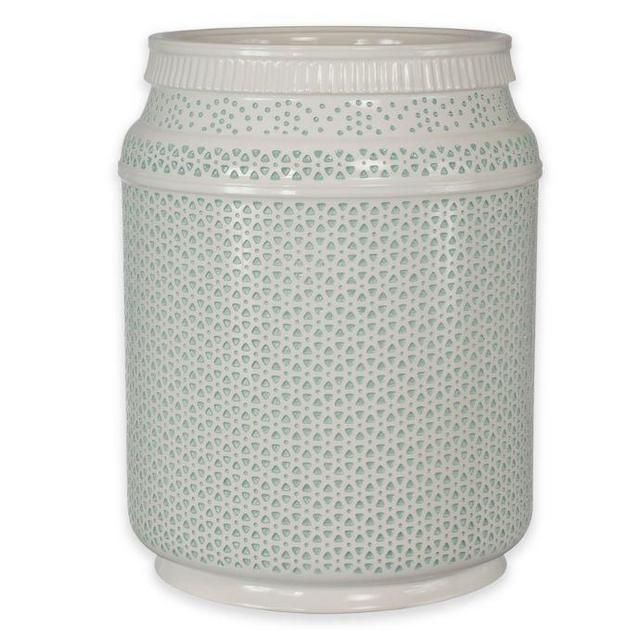 Boho Wastebasket in Aqua