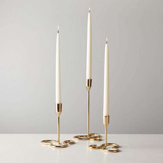 Motion Brass Taper Candle Holders Set of 3