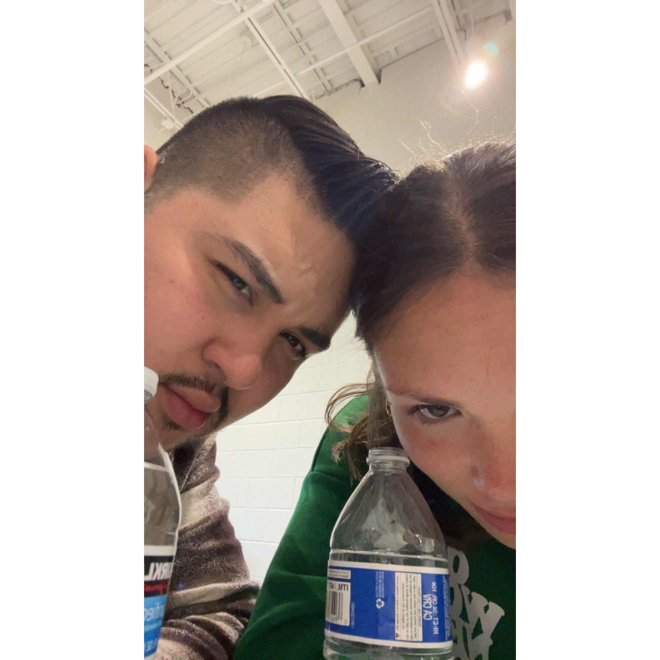 A "friendly" picture taken in spring 2023... a little too close for friends, don't you think!