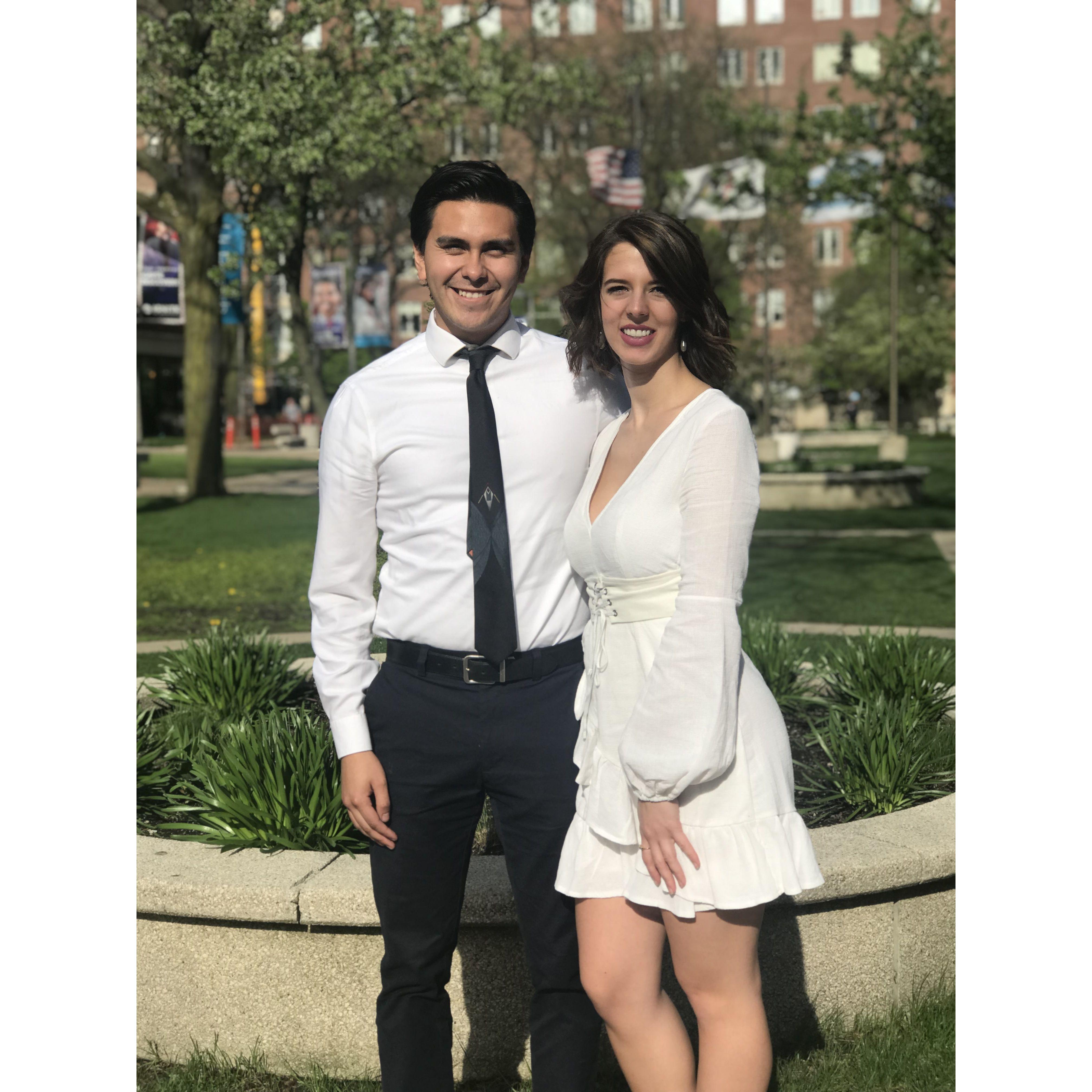 Posing for a pic after Brooklyn's graduation from UIC School of Nursing.