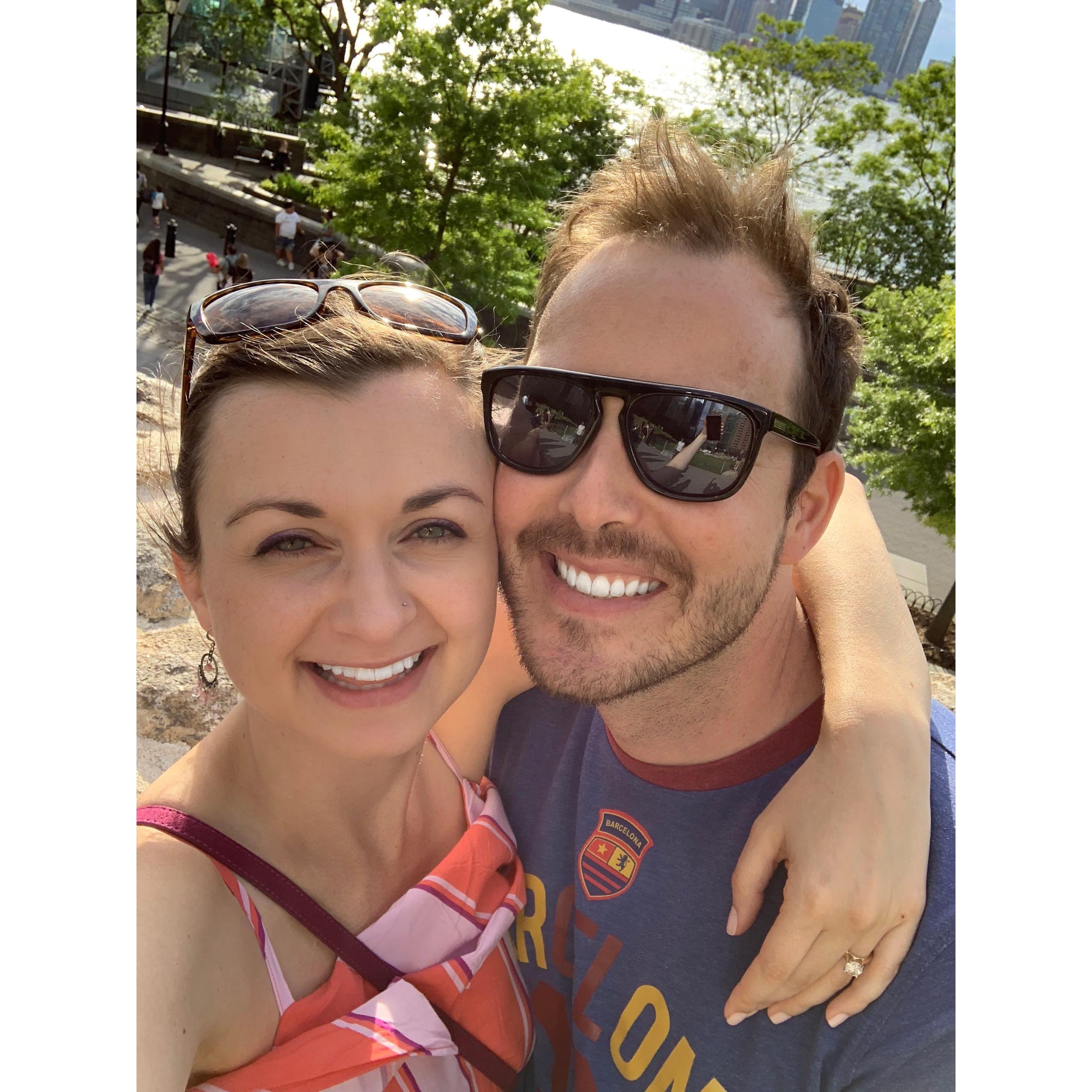 Celebrating our proposal with a walk on the west side of NYC.