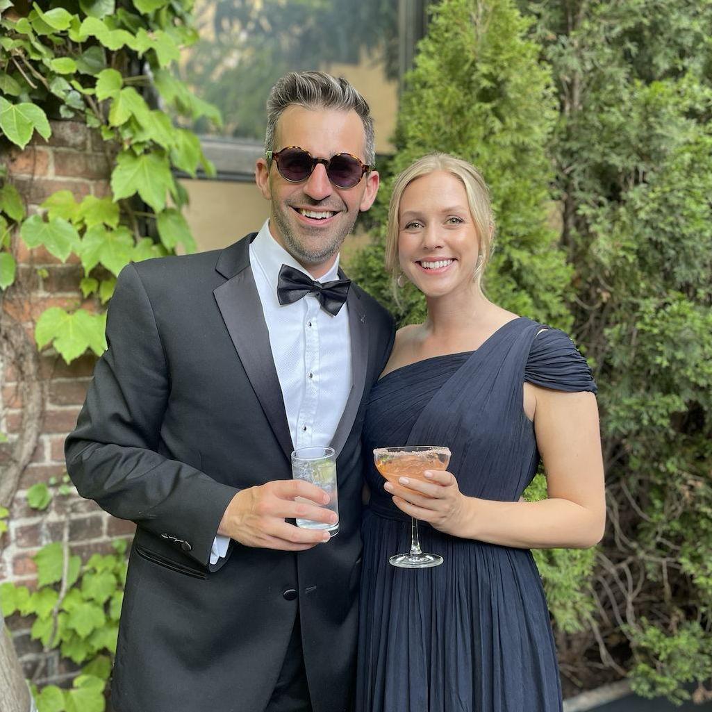 Getting all dressed up for our friend's wedding