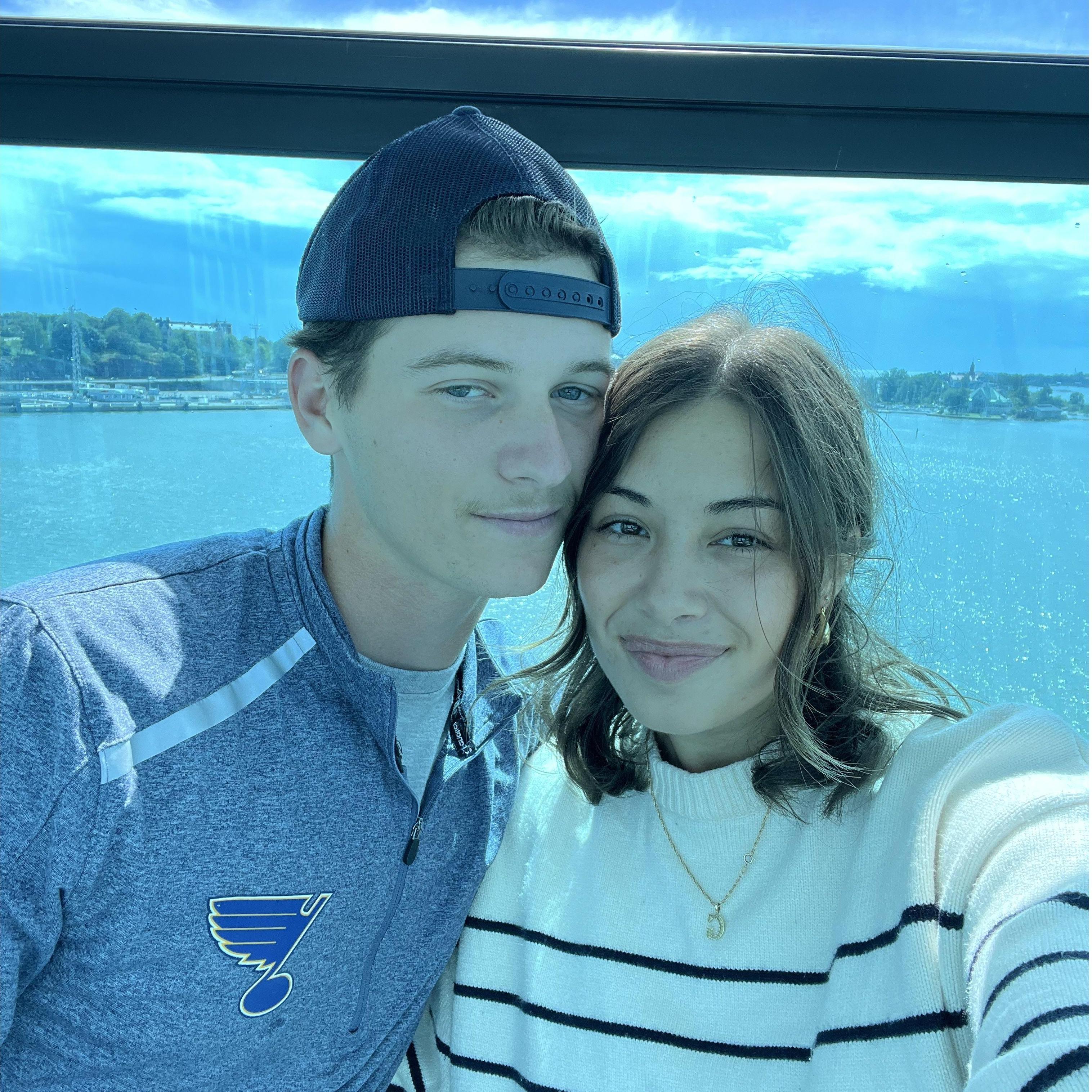 A moment from our ferris wheel ride in Helsinki, Finland