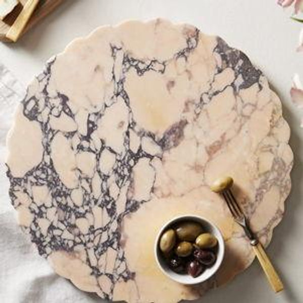 Scalloped Breccia Marble Serving Board