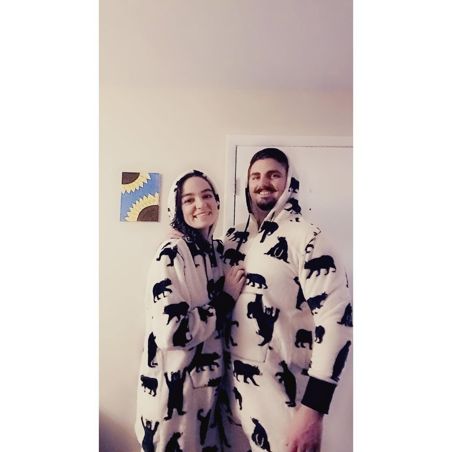 Thanks mom and dad for the matching jammies! Wear them every winter!