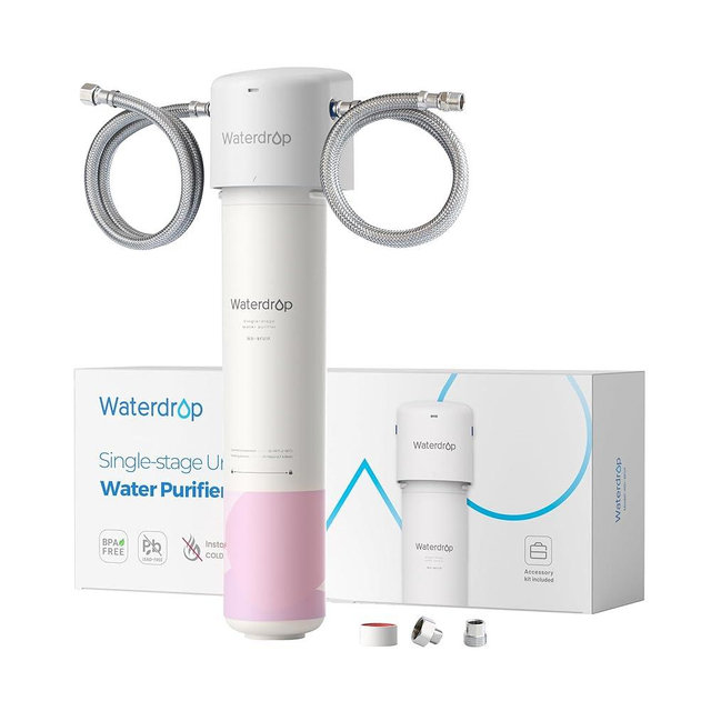 Waterdrop Water Filter for Bathroom for Face Care, Soft Water, Lower TDS, Strontium-enriched, Reduce 99.9% of Baçtёria in Bathroom Sink Faucet, Reduces Skin Redness and Irritation, WD-BFU1